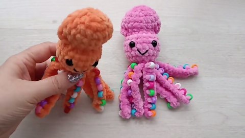 No Sew Squid Crochet Pattern PDF Beaded Fidget Amigurumi Sensory Plushie Toy - Etsy