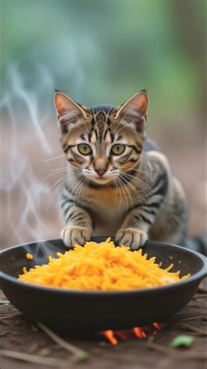 Cat cooking and eat 🍝😱😸 #cat #cartoon #animals #shortvideo