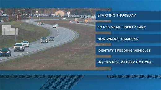 WSDOT speed cameras to go on I-90 near Liberty Lake