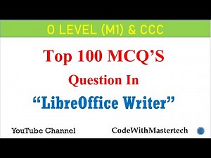 LibreOffice Writer MCQ'S Questions For CCC & O LEVEL (M1) || Hindi & English Language