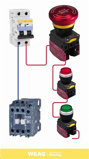Multiple Push Button Switch, AC Contactor: Wiring for Flexible Control.