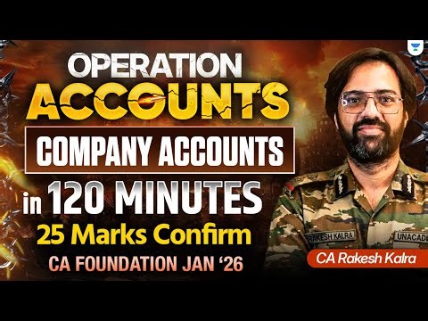 Company Accounts in 120 Minutes | CA Foundation Jan 2026 Exam Marathon | CA Rakesh Kalra