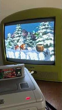 Donkey Kong Country 1 - Snow Barrel Blast (Secret Exit) #donkeykong #shortvideo #retrogaming #snes