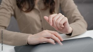 Online teacher woman. Distant teaching on video call. Professional female teaching students over internet and web cam technology