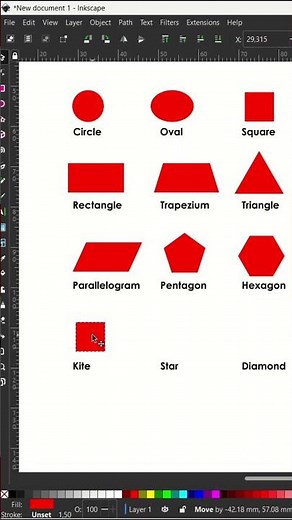 Make a 2D Shapes In Inkscape #shorts