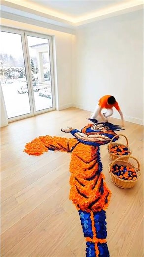 Making a DBZ Floor! (The End is INSANE) 🤯 #3DFloorArt #EpoxyResin #homedecor #Shorts