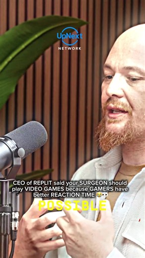To hear the whole Possible Podcast, check the link in bio. • •CEO of REPLIT said your SURGEON should play VIDEO GAMES because GAMERS have better REACTION TIME 😭👀 • #possiblepodcast #techtok #technology #ai #podcast