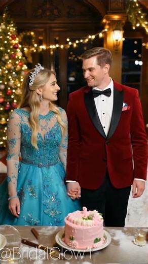 "Christmas Cake Cutting: Luxurious Bride & Groom Style"