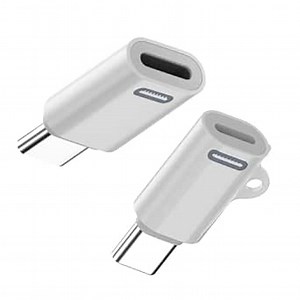 cablecc 2pcs/Set Male to Female 27W Power 480Mbps USB-C Type C to 8P Data Adapter Compatible with iPhone 15 & Android & Tablet White