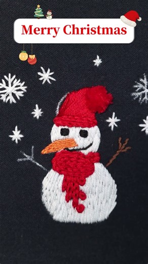 ☃️Easy Christmas Snowman Embroidery Tutorial | Cozy Handmade Gift #christmassnowman