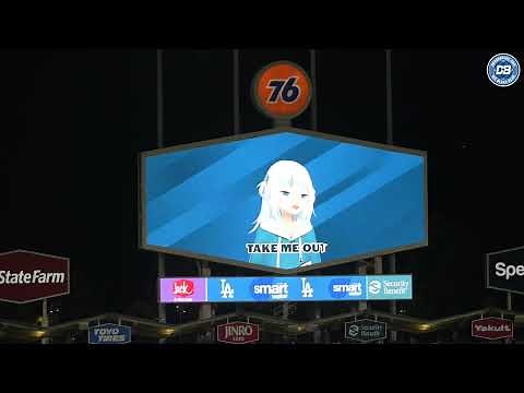 Virtual YouTuber Gawr Gura sings "Take Me Out to the Ballgame" at Dodger Stadium