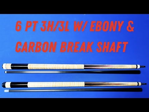 Making a Pool Cue. Making a Carbon Break Shaft and a 6 Point Pool Cue, 3Hi/3Lo Curly Maple w/ Ebony