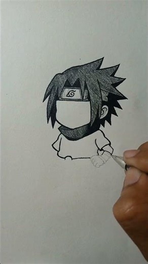 Drawing Cute Sasuke Chibi from Naruto #shorts #fypシ゚ #anime #drawing #naruto