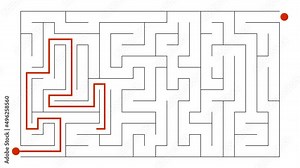 Maze Animation Labyrinth Black White Green Screen | 2D Animated Maze | Drawing Line Maze Labyrinth Solution Animation Career | Puzzle Maze Troubleshooting