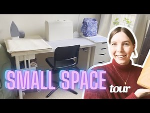 living room sewing setup TOUR (inc IKEA suggestions & sewing essentials)