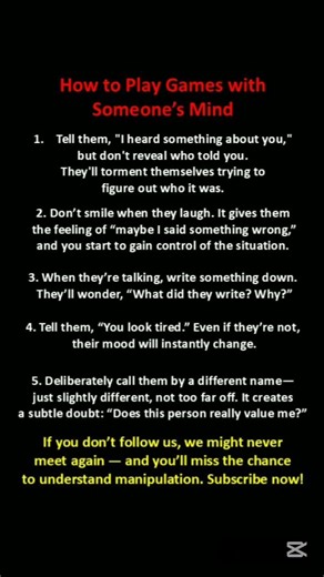 Mind Games 101: Influence and Manipulate