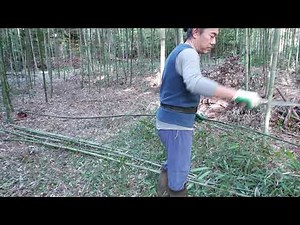 映える竹林 第29話 細い竹の活用 竹のテーブルを造る