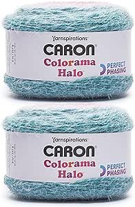 Caron Colorama Halo Cake Blue Raspberry Yarn - 2 Pack of 8oz/226.79g - 71% Acrylic,18% Nylon,11% Polyester - #5 Bulky - 60 Yards for Knitting, Crocheting & Crafts