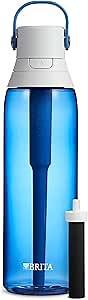 Brita Water Bottle with Filter, 26 Ounce Premium Filtered Water Bottle, BPA Free, Sapphire and assorted colors