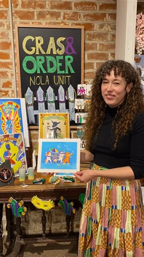 Hermann-Grima + Gallier on Instagram: "✨ VENDOR SPOTLIGHT✨ Meet @itsbballyall Brittany Ball (aka Bball) 🎨💜💚💛 She stopped by The Exchange Shop to talk all things Mardi Gras illustrations. 🥳⚜️ All perfect for Mardi Gras Season! Located at the historic Hermann-Grima House, The Exchange Shop has been supporting local women since 1881 and proudly features only local female vendors! 💪💐 Come shop Bball’s amazing work and support the Hermann-Grima & Gallier Historic Houses ! #nola #hgghh #history