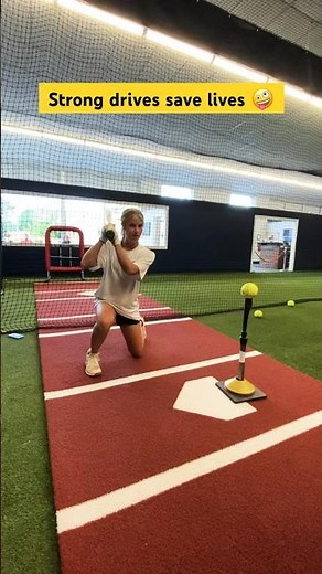 Try this hitting drill- leg drive and balance #hittingdrills #fastpitchsoftball #softball