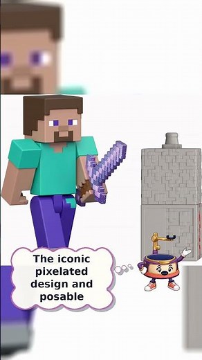 Mattel Minecraft Steve Action Figure with Sword & Redstone Piece
