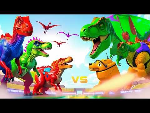 Superhero Dino Fighting! Spider-Man MEGAREX vs Venom Giga & Iron Man I-REX Jurassic World Evolution