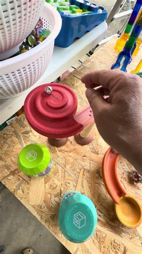 Fun 3D wooden marble run—enjoy the ASMR.#marblerun