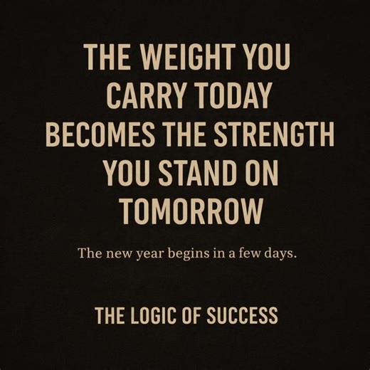 You’re carrying more than you think — and it’s turning into strength. Finish this year disciplined. Step into the new one prepared. The work you’re doing now will support everything that comes next. #logicofsuccess #weeklymotivation #newyearmindset #discipline #consistency