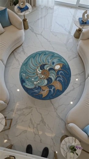 Seafoam Green & Navy Blue Epoxy Resin Round Table Build #epoxy #resinart #satisfying #diyprojects