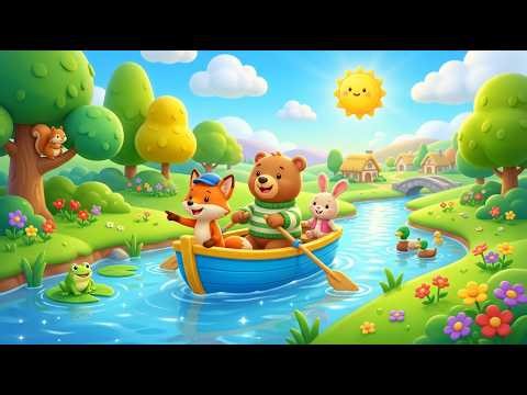 Row Row Row Your Boat | Classic Kids Nursery Rhyme | Fun River Song for Children
