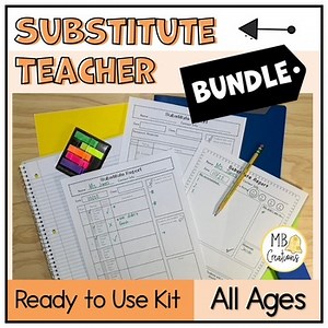 Substitute Teacher Activities, End of Day Games, Fillable Forms, and Sub Notes