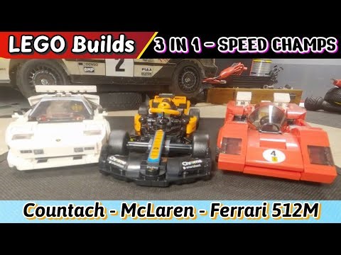 (3) LEGO Speed Champions Builds in 1 Video: Ferrari, Lamborghini & McLaren F1