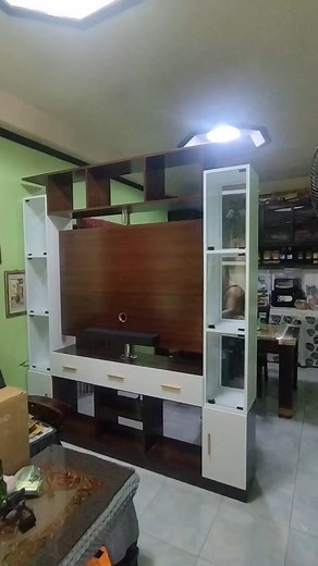 29K views · 200 reactions | Divider cabinet with rotating TV #furnitureonline #RotatingTV #interiordesigner #homestyle #construction #furnituredesign #partitiondesign #smartfurniture #interiordesign #functional | Creative Design | Facebook