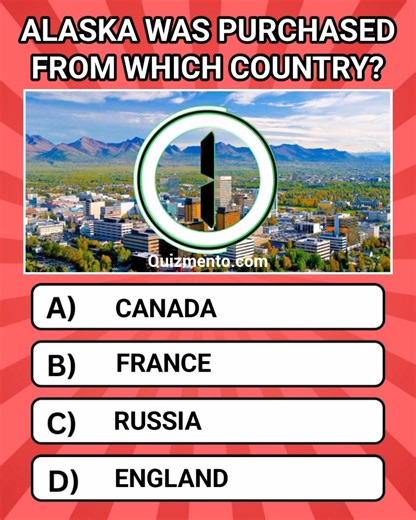 USA History Trivia Quiz 🧠 | Alaska Was Purchased From Which Country? 🇺🇸 #AmericanHistory #AlaskaTriviaQuiz #BrainHistory #GuessTheAnswer #QuizTime | Quizmento