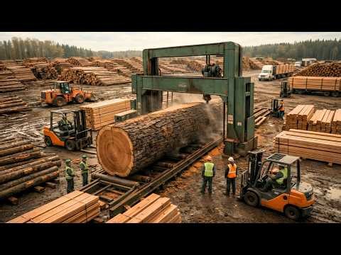 Inside the MODERN SAWMILL FACTORY - From RAW LOGS to PREMIUM LUMBER (Full Process)