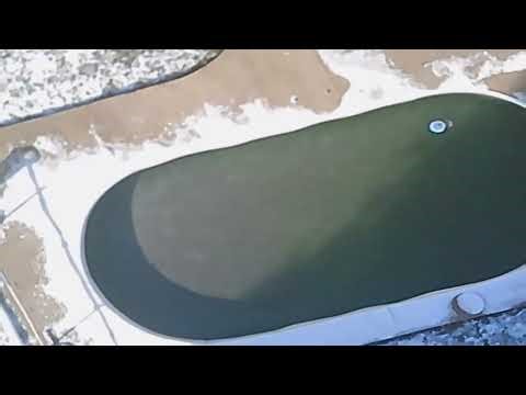 Drone Snow Flying - Frozen Swimming Pool Take Off