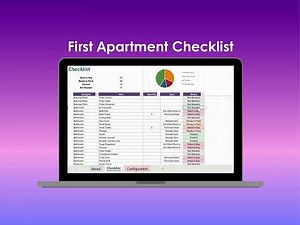 First Apartment Checklist - Excel