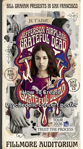 How To Create Psychedelic concert poster🔥