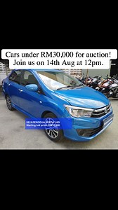 Buy used or restored cars under RM30,000 at auction! At Pickles we have a wide selection that suits all needs. Easy bidding process through Pickles Auctions app. Bring a friend and join us on Wednesday, 14th August at 12.00pm for Live and 2.00pm for eBidding! To be a bidder, download Pickles Auctions app and register to bid. View full auction listings at https://www.pickles.my/auctions For more info call 016-6999170 or WhatsApp 012-5553727 #picklesasia #picklesauctions #picklesusedcarsauction #f