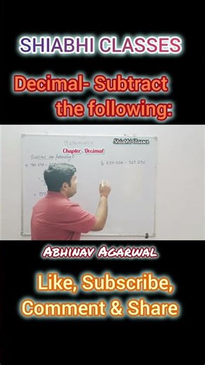 Decimal Subtraction Made Simple! | Part-3 | Step-by-Step Explanation | Shiabhi Classes