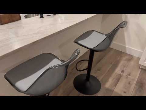 LOVSPATIO Adjustable Bar Stools Set of 2 - Clear Acrylic Swivel Bar Stools
