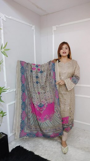 Re wat inspired unstitched 3 piece set Etto Kome Only 1070/- Creation Edge #creationedge | Creation Edge