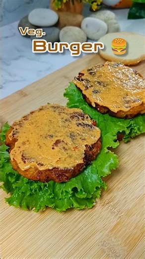 Veg Burger Recipe at Home 🍔 | Easy & Tasty Aloo Burger | Indian Style #food#recipe#shorts #burger