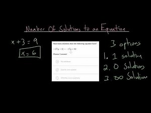 Number Of Solutions To Equations: Intro