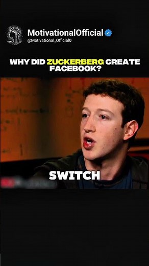 Why did Zuckerberg create Facebook | #motivation