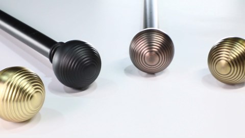 Black Curtain Rods for Windows 18 to 45 inch, 1 Inch Adjustable Curtain Rod, Heavy Duty Window Curtains Rod for Bedroom Living Room, Modern Decorative Drapery Rods Orb Finials