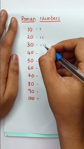 Roman numbers of 10 20 30 40 50 60 70 80 90 100