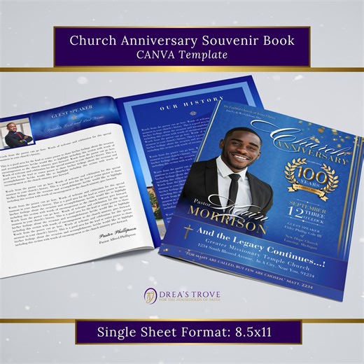 Church Anniversary Souvenir Book Template (PDF or PNG) - Etsy
