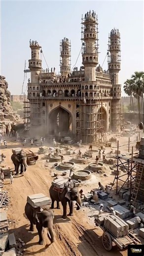 How Charminar Was Built (1591) | AI Construction Timelapse Hyderabad #charminar #oldcity #hyderabad
